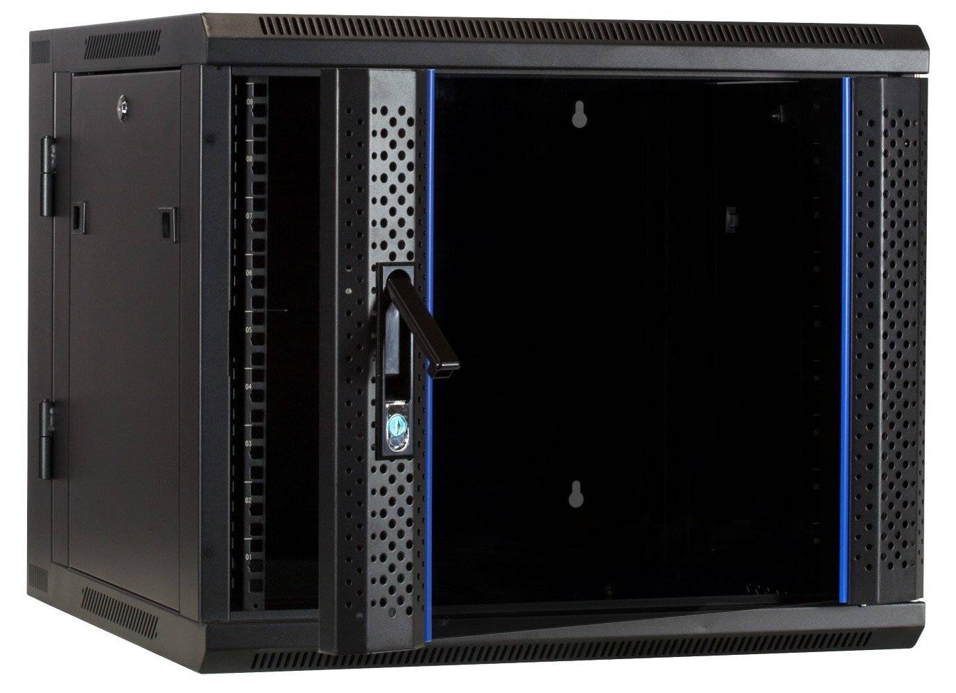 Danicom - 9 HE Serverschrank, wendbares Wandgehäuse mit Glastür (BxTxH) 600 x 600 x 501mm