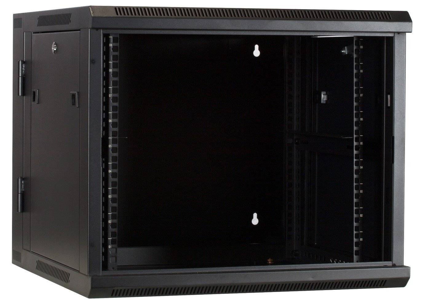 Danicom - 9 HE Serverschrank, wendbares Wandgehäuse mit Glastür (BxTxH) 600 x 600 x 501mm
