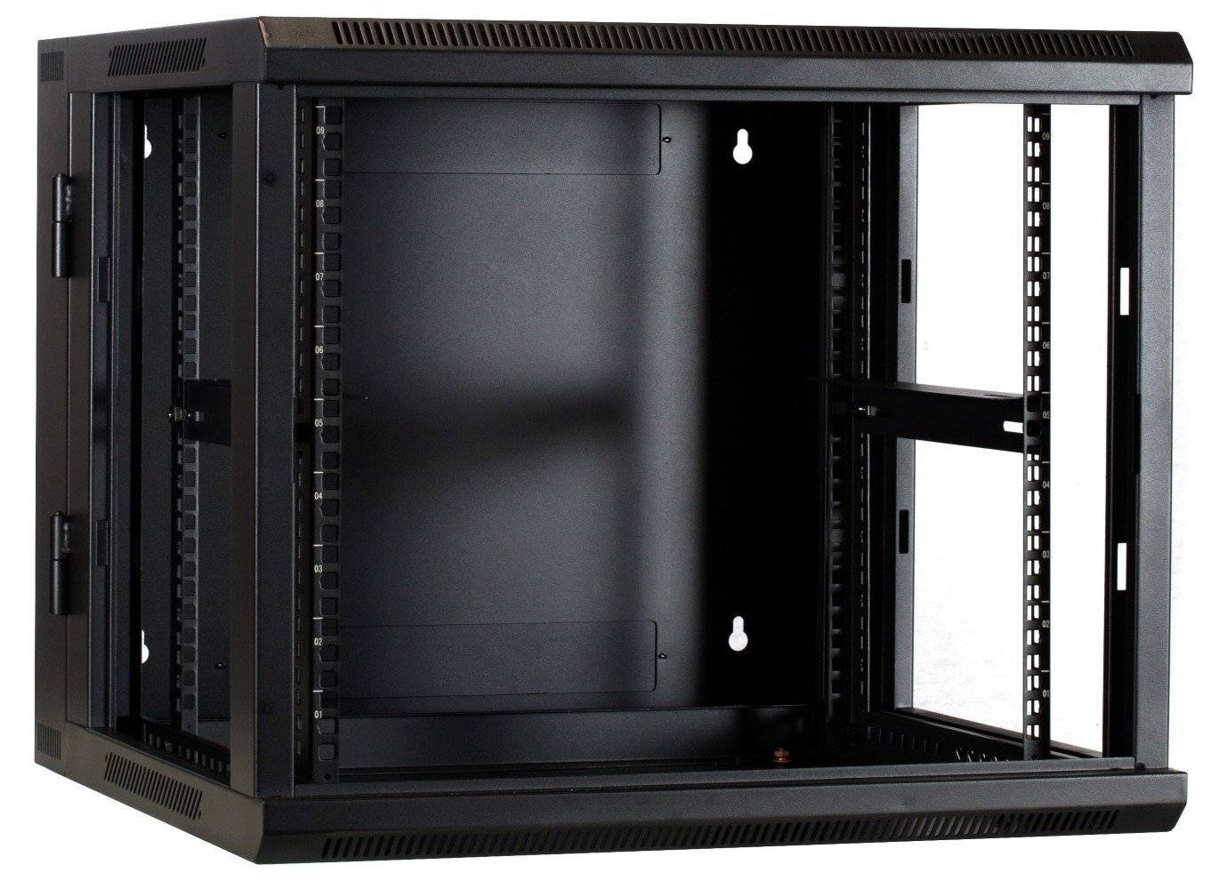 Danicom - 9 HE Serverschrank, wendbares Wandgehäuse mit Glastür (BxTxH) 600 x 600 x 501mm