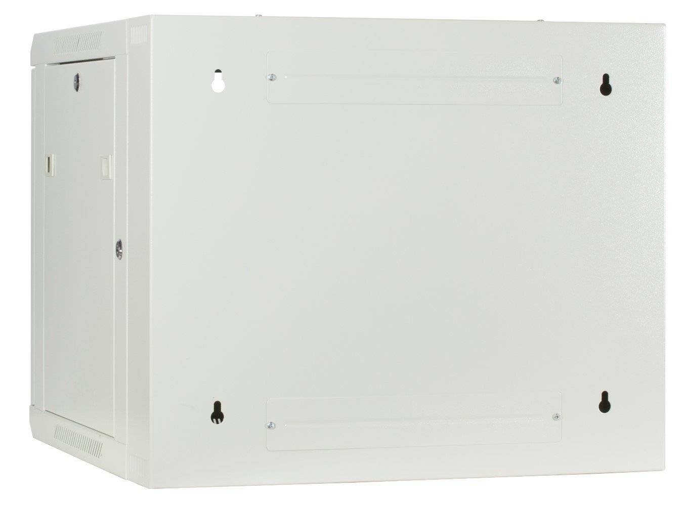 Danicom - 9 HE Serverschrank, wendbares Wandgehäuse mit Glastür, Weiß (BxTxH) 600 x 600 x 501mm