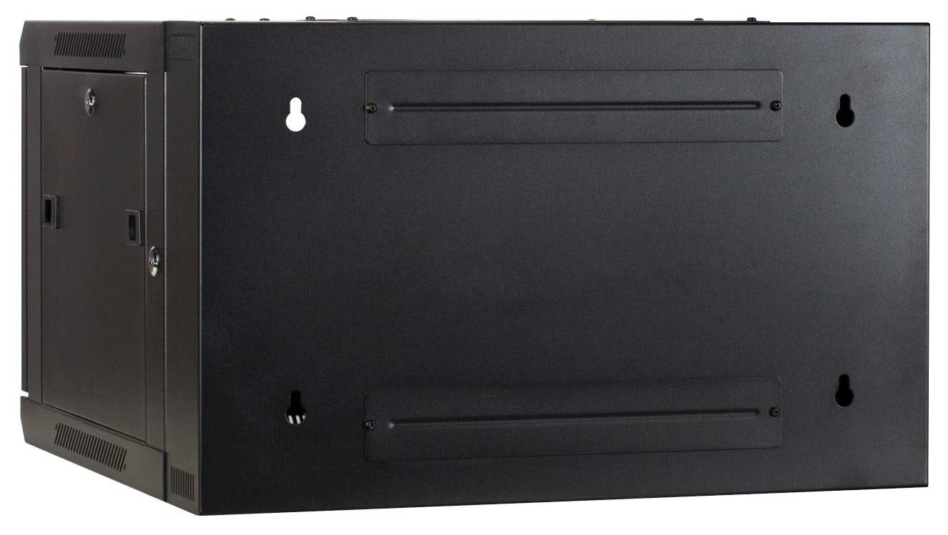 Danicom - 6 HE Serverschrank, wendbares Wandgehäuse mit Glastür (BxTxH) 600 x 600 x 368mm
