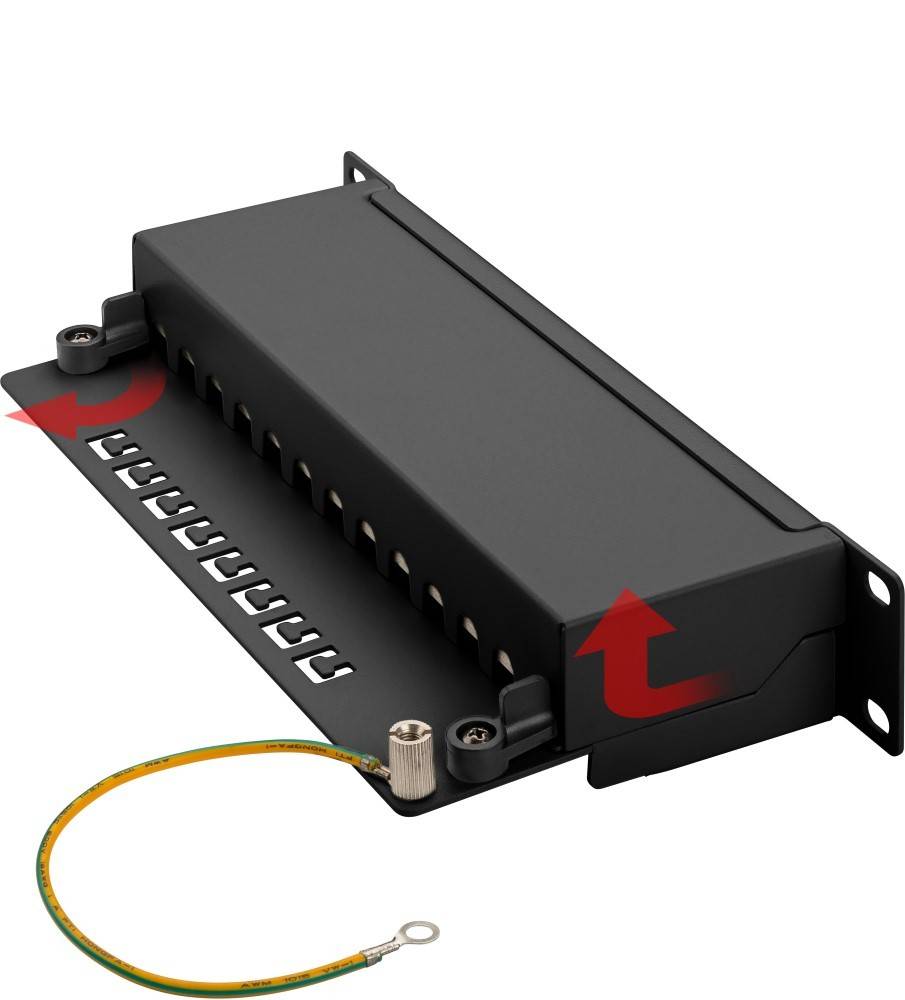 Danicom - Patchpanel 10”, 12-fach STP Patchpanel CAT 6a