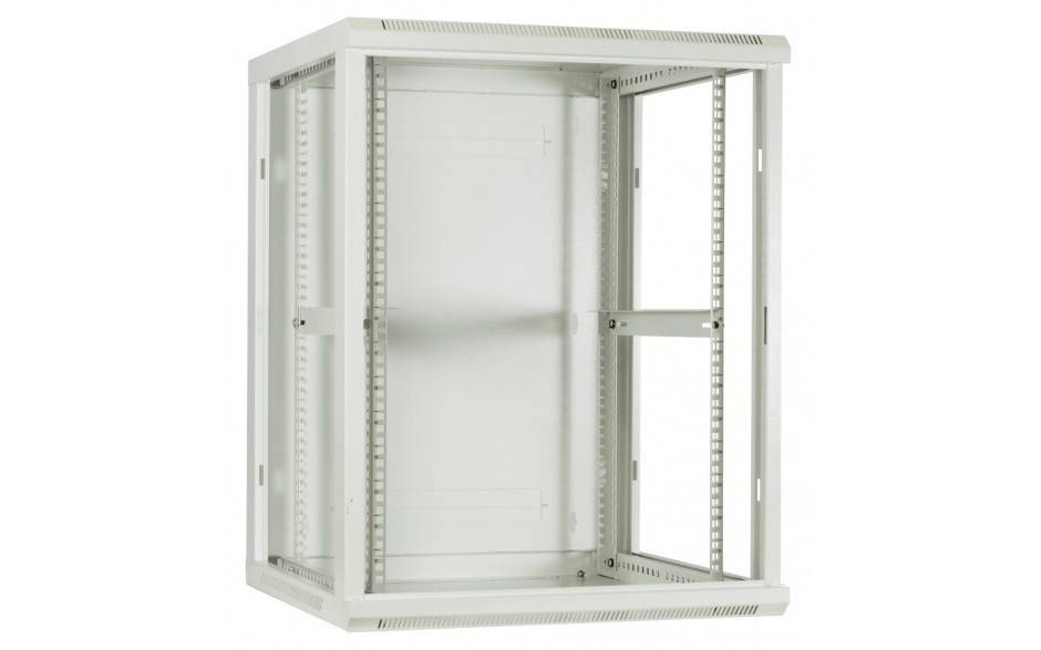 Danicom - 6 HE Serverschrank, Wandgehäuse mit Glastür, Weiß, (BxTxH) 600 x 600 x 368mm