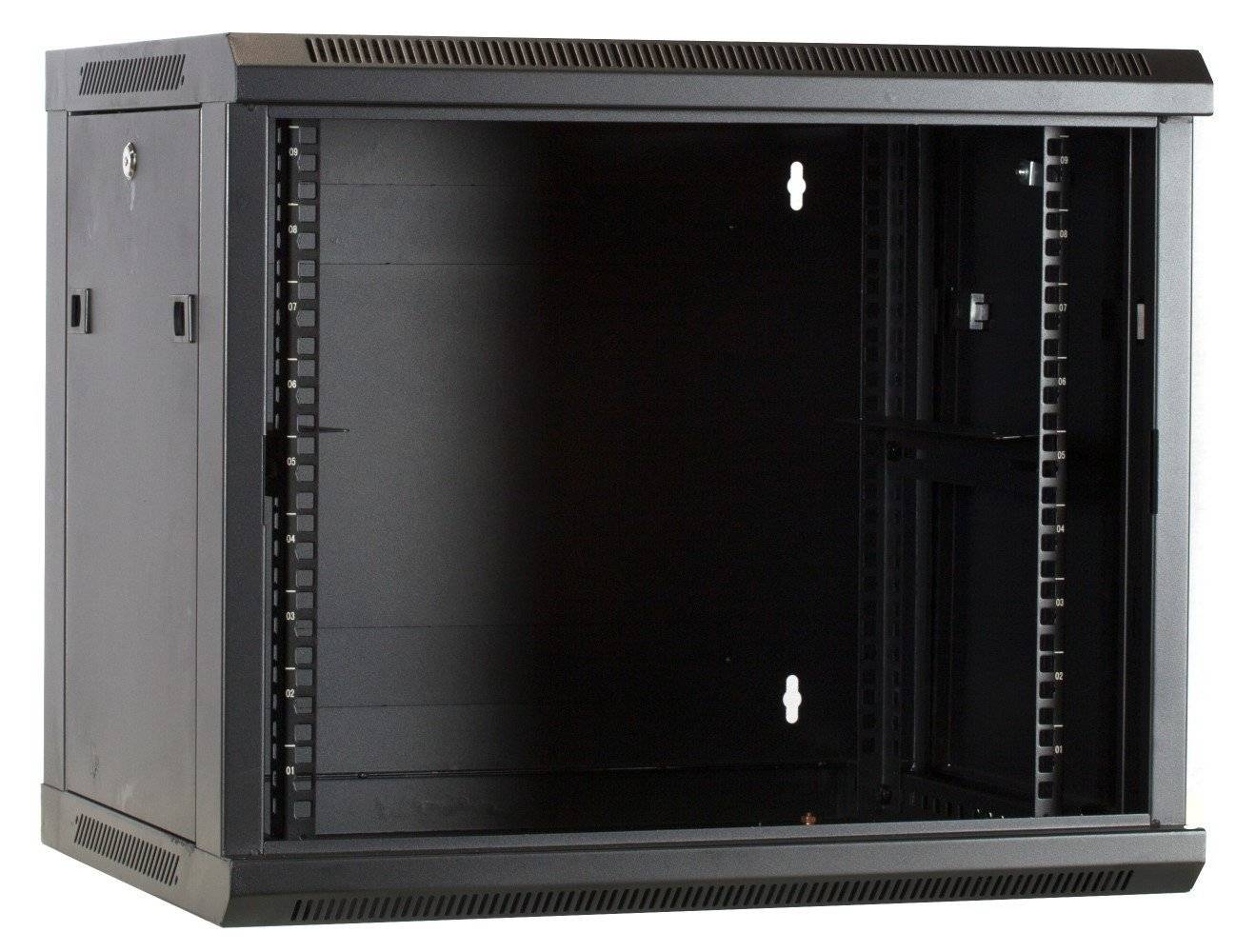 Danicom - 9 HE Serverschrank, Wandgehäuse, mit Glastür, nicht vormontiert (BxTxH) 600 x 450 x 500mm