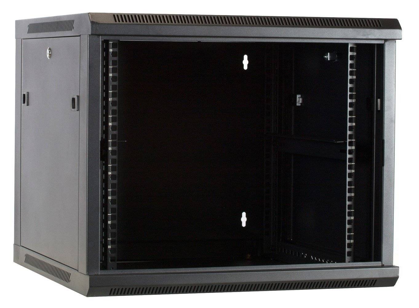 Danicom - 9 HE Serverschrank, 19” Wandgehäuse mit Glastür (BxTxH) 600 x 600 x 501mm