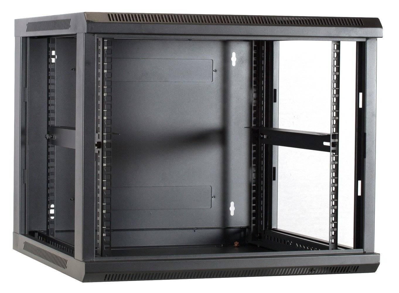 Danicom - 9 HE Serverschrank, 19” Wandgehäuse mit Glastür (BxTxH) 600 x 600 x 501mm