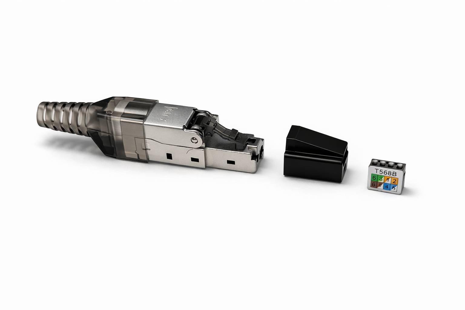 DANICOM S/FTP CAT6a Toolless RJ45 Netzwerkstecker - für Starrleiter