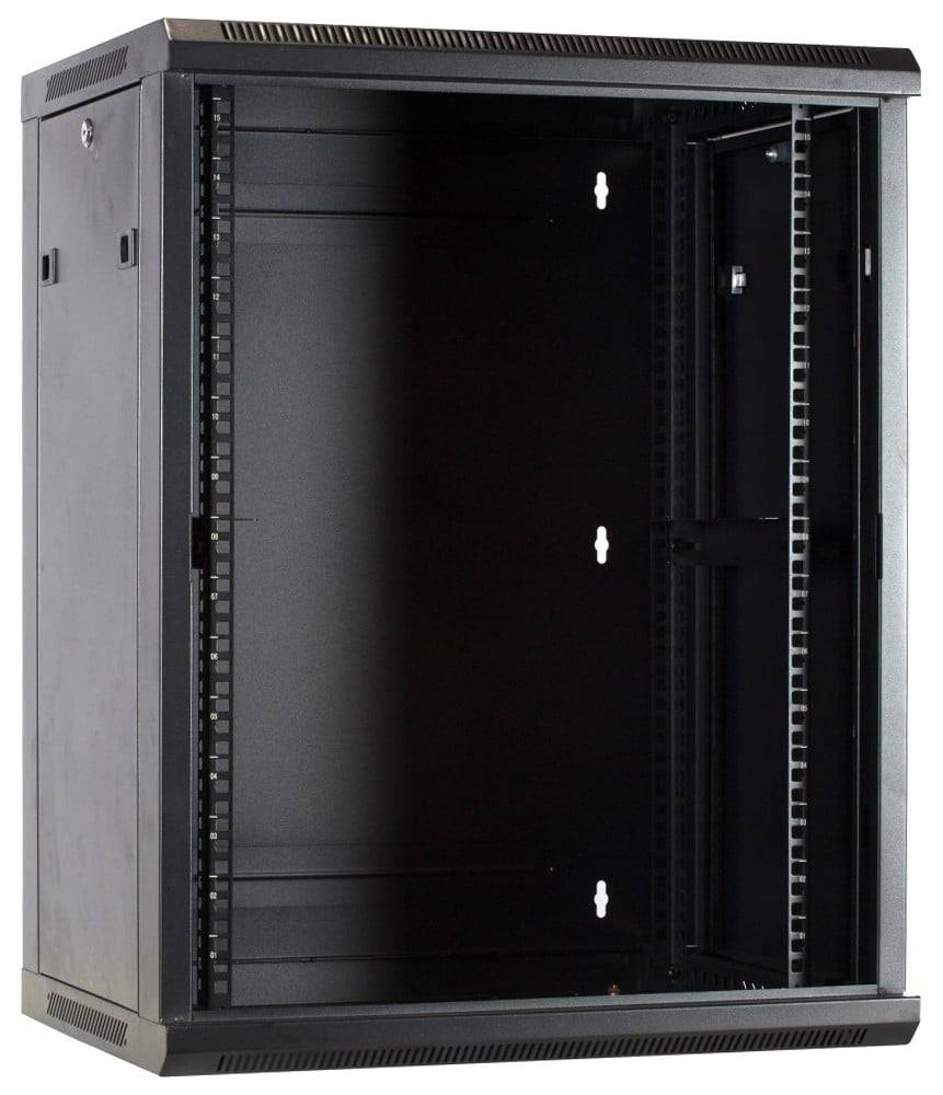 Danicom - 15 HE Serverschrank, Wandgehäuse mit Glastür (BxTxH) 600 x 600 x 770mm