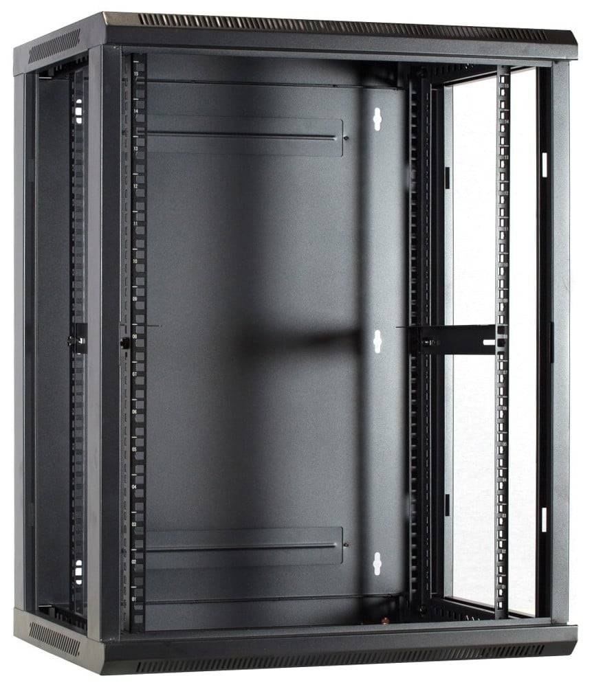 Danicom - 15 HE Serverschrank, Wandgehäuse mit Glastür (BxTxH) 600 x 600 x 770mm