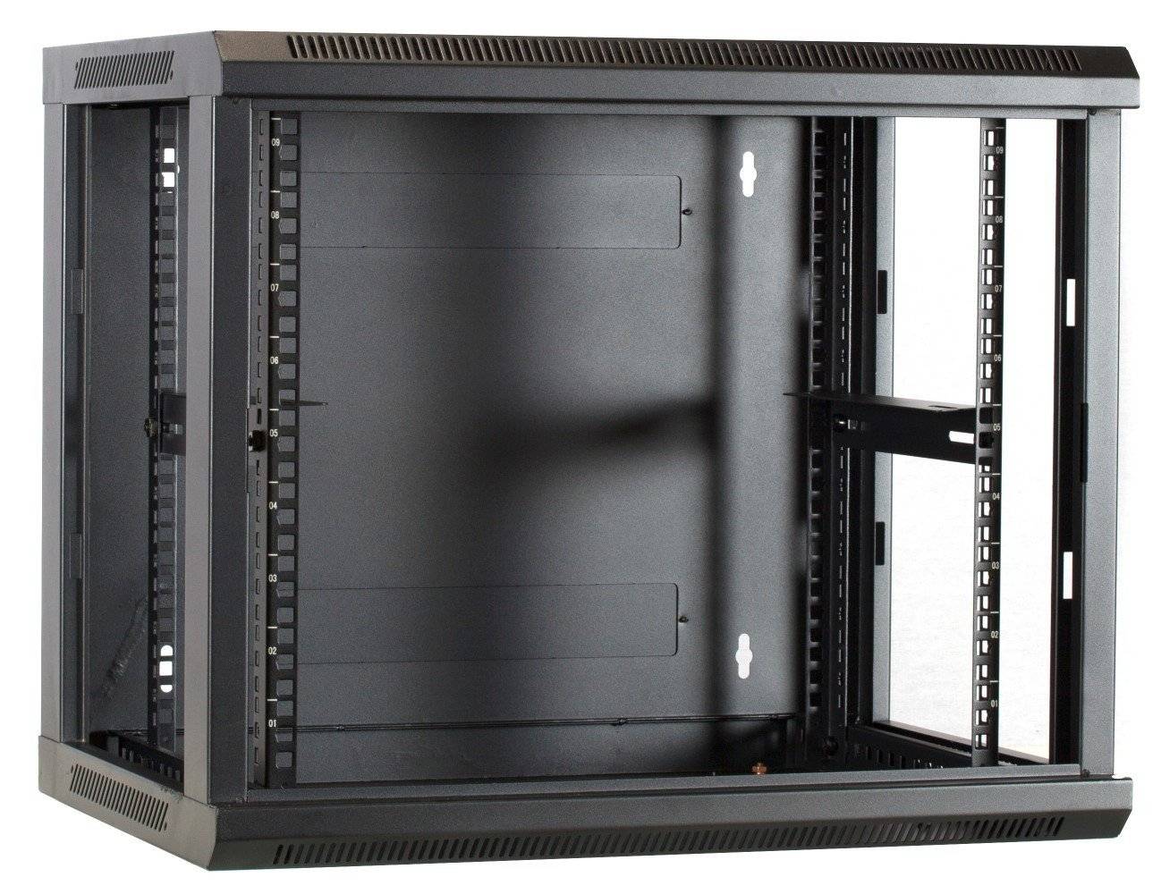 Danicom - 9 HE Serverschrank, Wandgehäuse, mit Glastür (BxTxH) 600 x 450 x 500mm