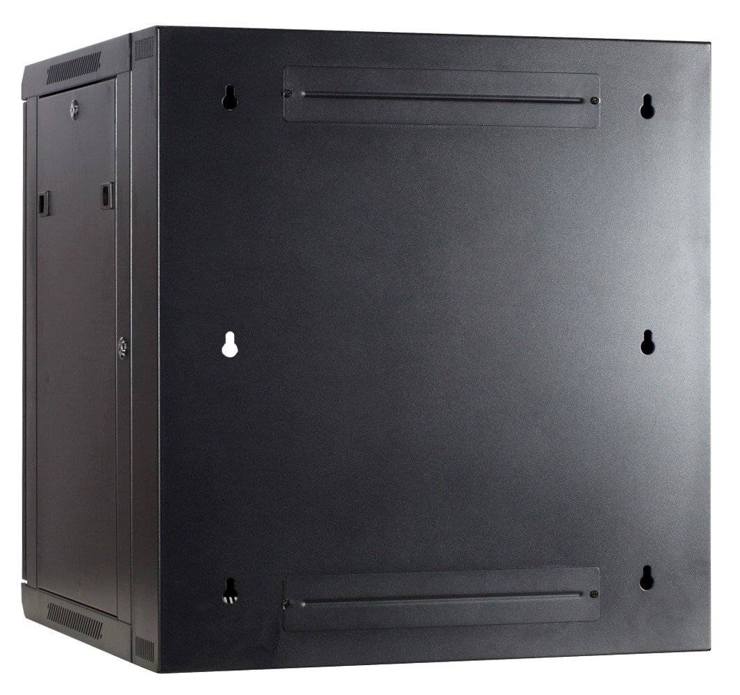 Danicom - 12 HE Serverschrank, wendbares Wandgehäuse mit Glastür (BxTxH) 600 x 600 x 635mm