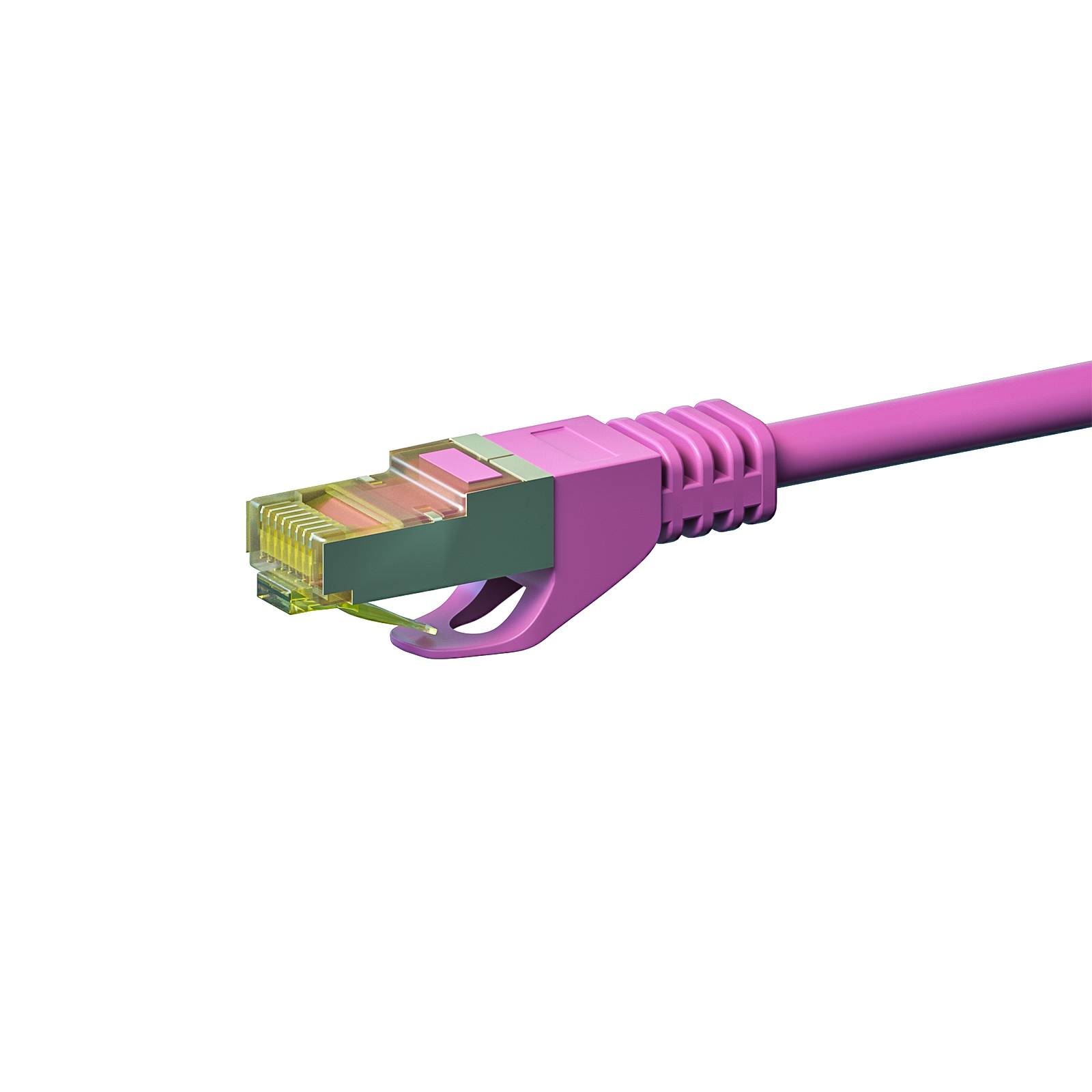 Danicom - RJ45 Netzwerkkabel S/FTP (PiMF), mit CAT 7 Rohkabel, Rosa, 30m