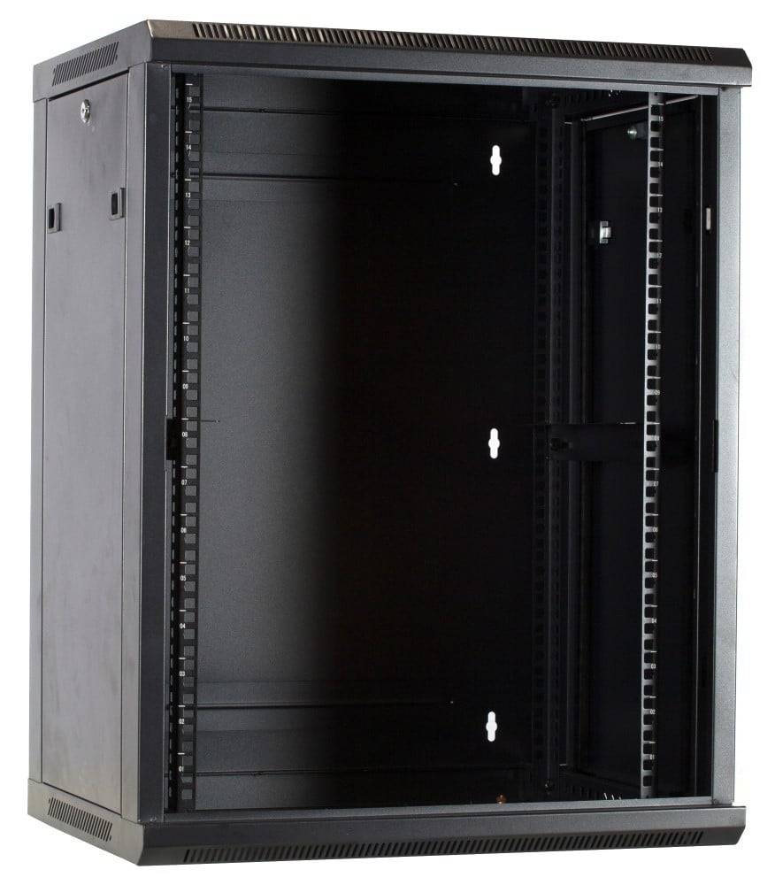Danicom - 15 HE Serverschrank, Wandgehäuse, mit Glastür, nicht vormontiert (BxTxH) 600 x 450 x 770 mm