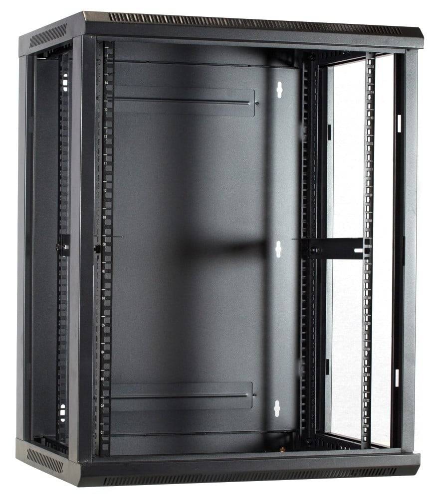 Danicom - 15 HE Serverschrank, Wandgehäuse, mit Glastür, nicht vormontiert (BxTxH) 600 x 450 x 770 mm