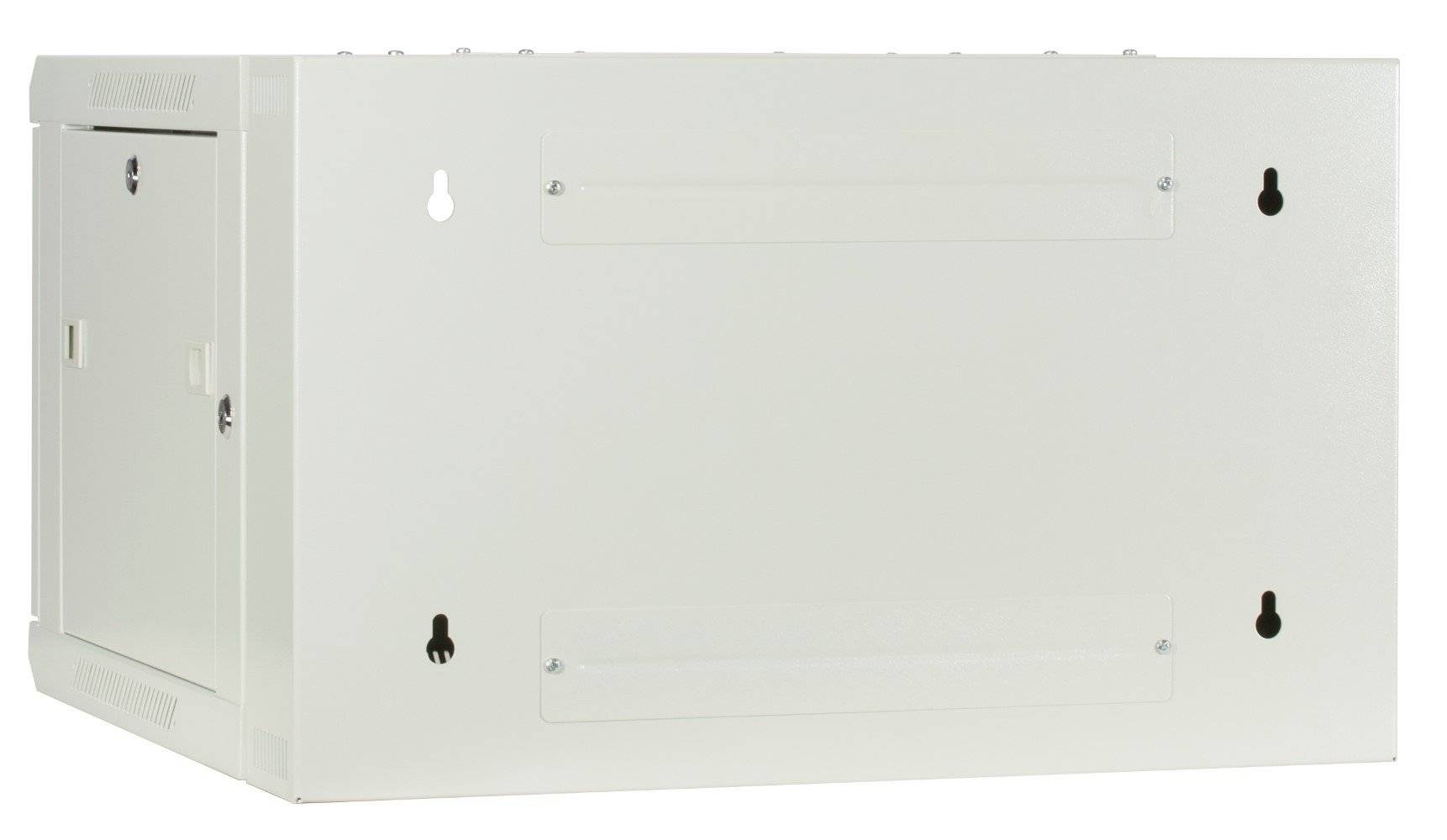 Danicom - 6 HE Serverschrank, wendbares Wandgehäuse mit Glastür, Weiß (BxTxH) 600 x 600 x 368mm