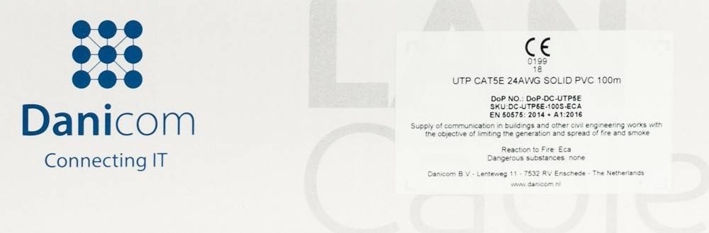 Danicom - DANICOM CAT5E UTP 100m Starrleiter - LSZH (Eca)