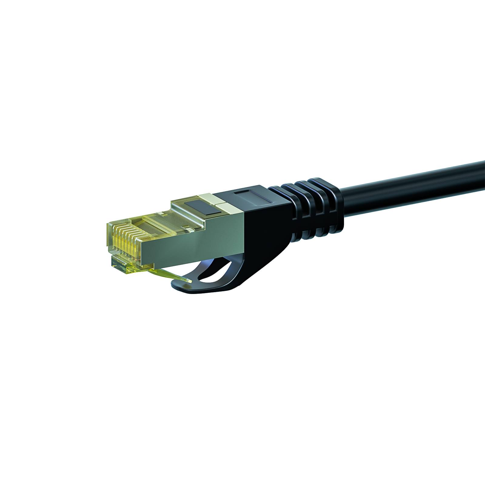 Danicom - RJ45 Netzwerkkabel S/FTP (PiMF), mit CAT 7 Rohkabel, Schwarz, 50m
