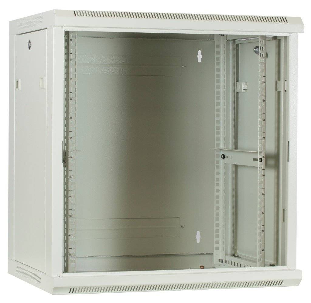 Danicom - 12 HE Serverschrank, Wandgehäuse, mit Glastür, Weiß, (BxTxH) 600 x 450 x 634mm