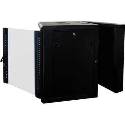 Danicom - 12 HE Serverschrank, wendbares Wandgehäuse mit Glastür, Weiß (BxTxH) 600 x 600 x 635mm