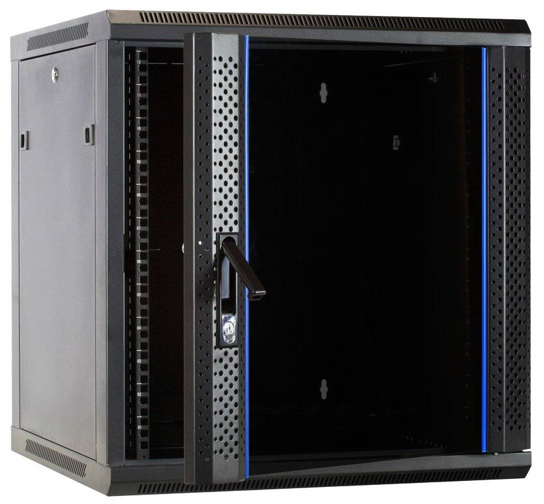 Danicom - 12 HE Serverschrank, Wandgehäuse mit Glastür (BxTxH) 600 x 600 x 635mm