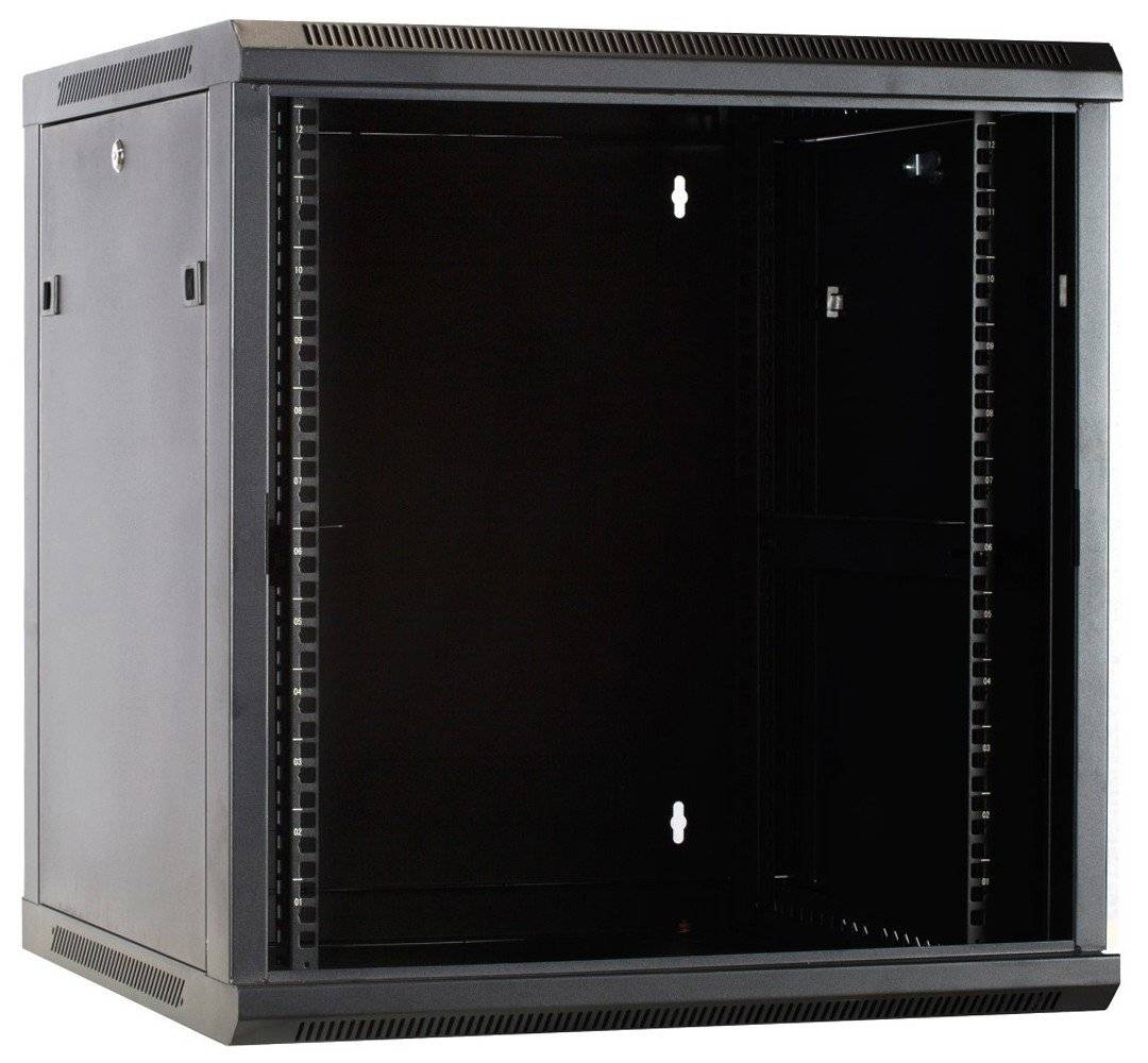 Danicom - 12 HE Serverschrank, Wandgehäuse mit Glastür (BxTxH) 600 x 600 x 635mm