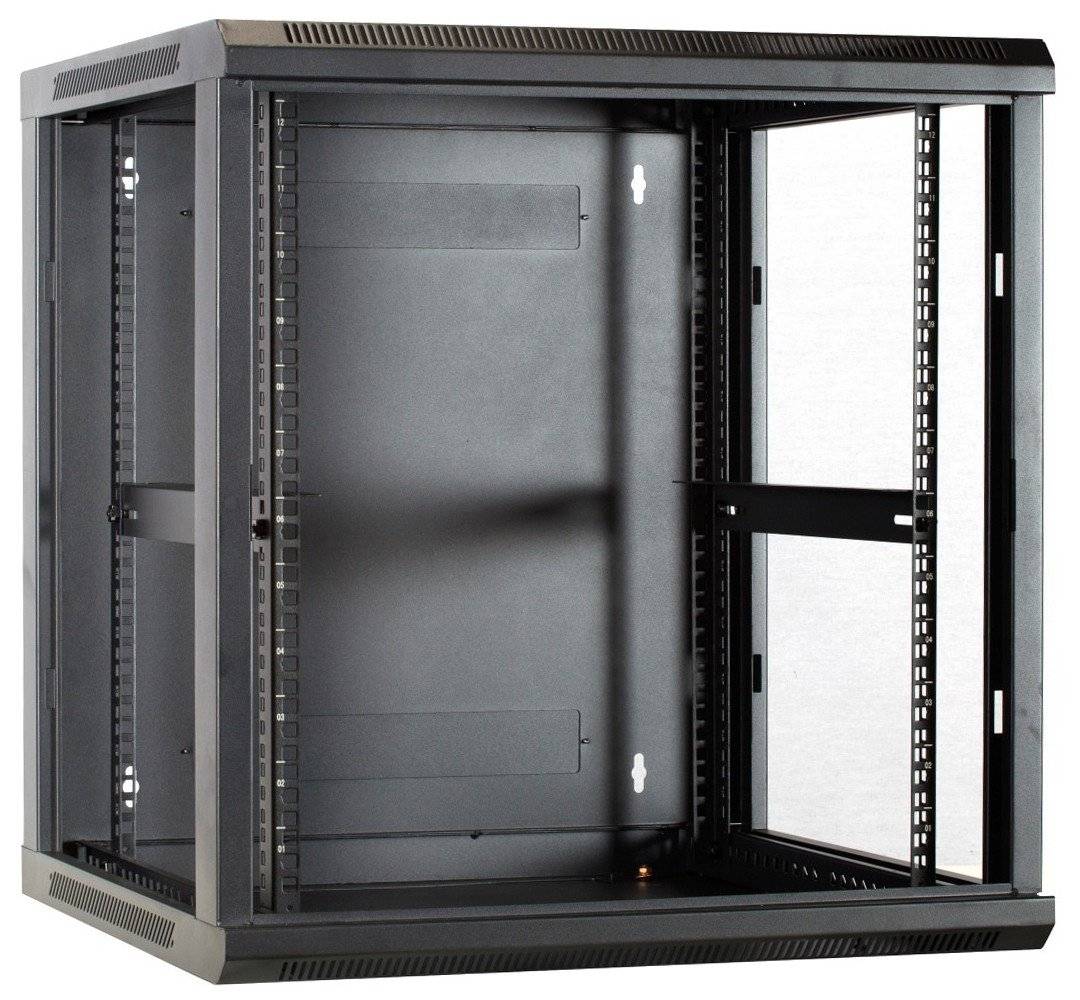 Danicom - 12 HE Serverschrank, Wandgehäuse mit Glastür (BxTxH) 600 x 600 x 635mm