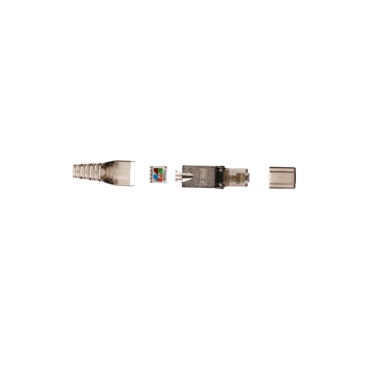 Danicom - S/FTP CAT7 Toolless RJ45 Netzwerkstecker - für Starrleiter