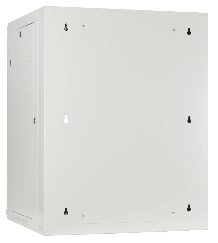 Danicom - 15 HE Serverschrank, wendbares Wandgehäuse mit Glastür, Weiß (BxTxH) 600 x 600 x 770mm