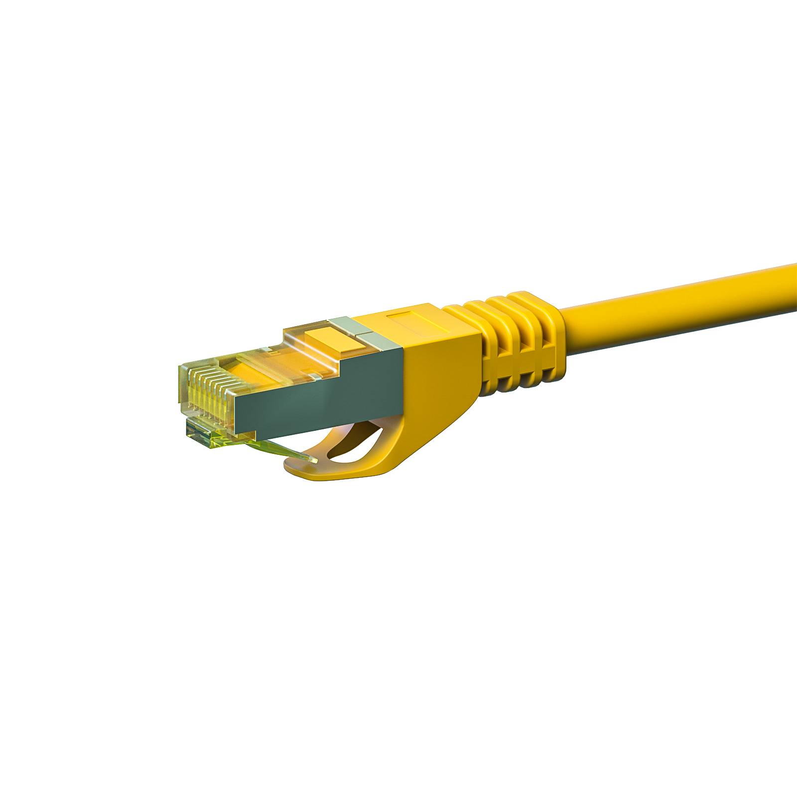 Danicom - RJ45 Netzwerkkabel S/FTP (PiMF), mit CAT 7 Rohkabel, Gelb, 2m