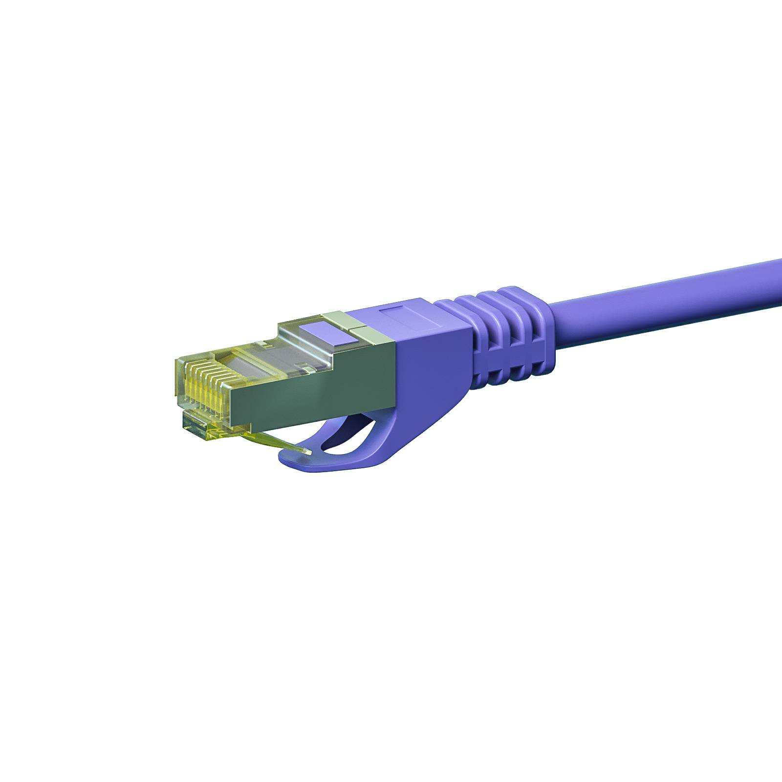 Danicom - RJ45 Netzwerkkabel S/FTP (PiMF), mit CAT 7 Rohkabel, Violett, 2m