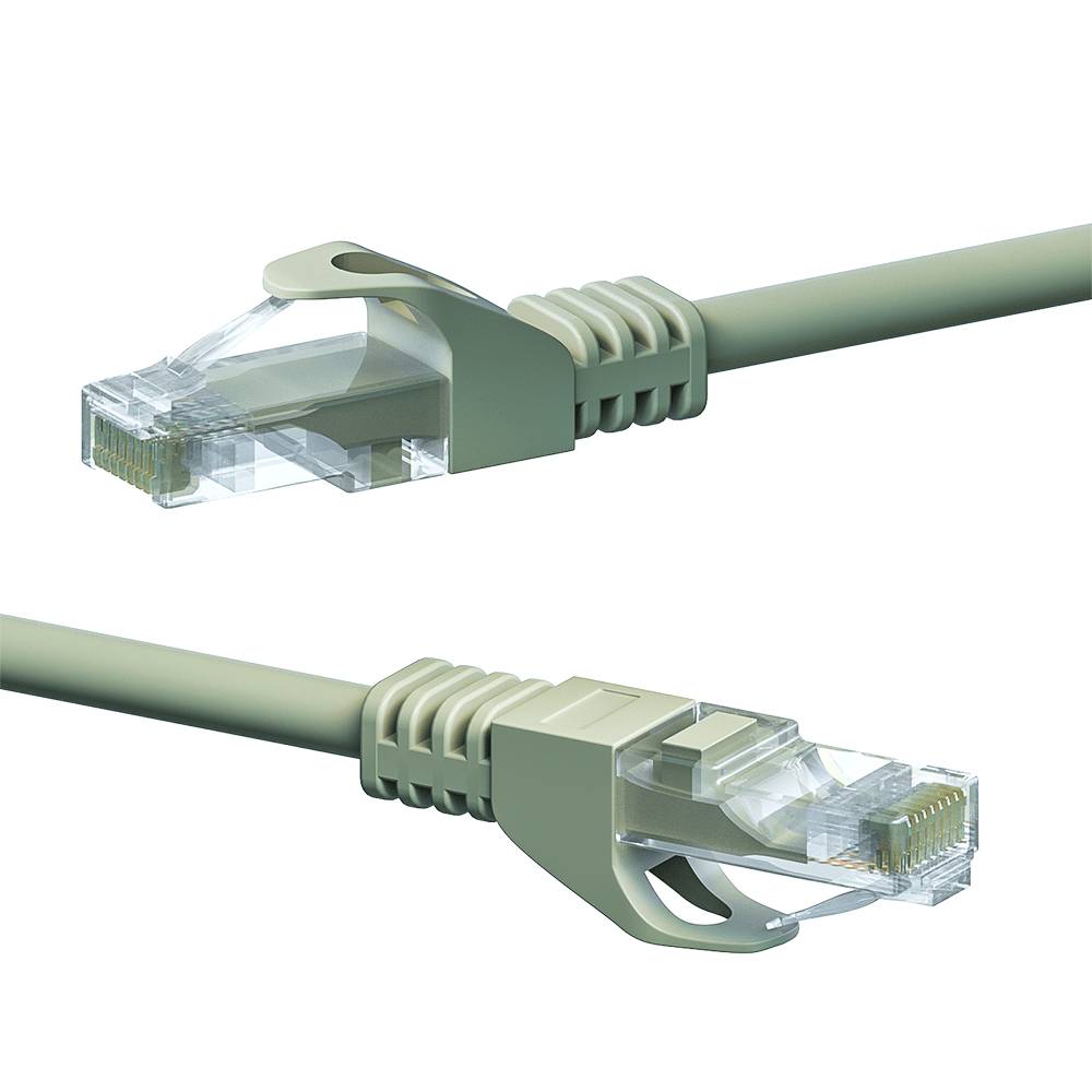 Danicom - CAT5e Netzwerkkabel, U/UTP, 0,25 Meter, Grau, 100% Kupfer