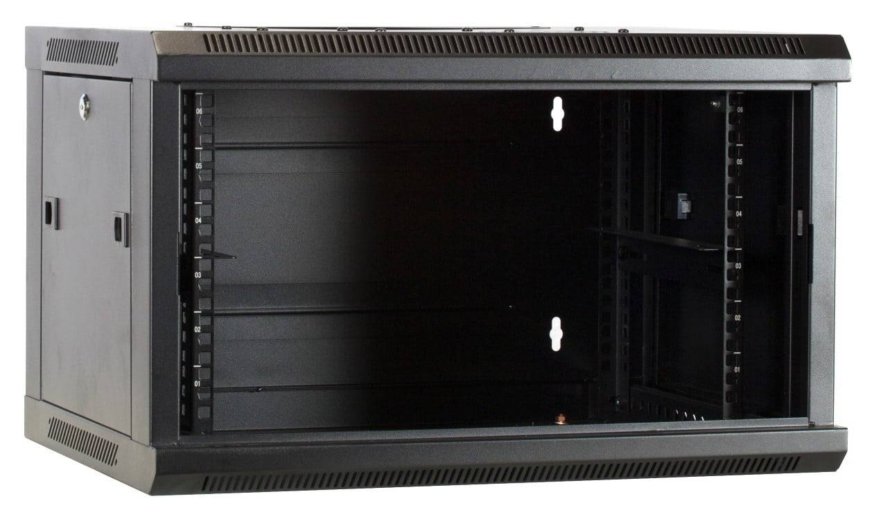 Danicom - 6 HE Serverschrank, Wandgehäuse, mit Glastür (BxTxH) 600 x 450 x 367mm