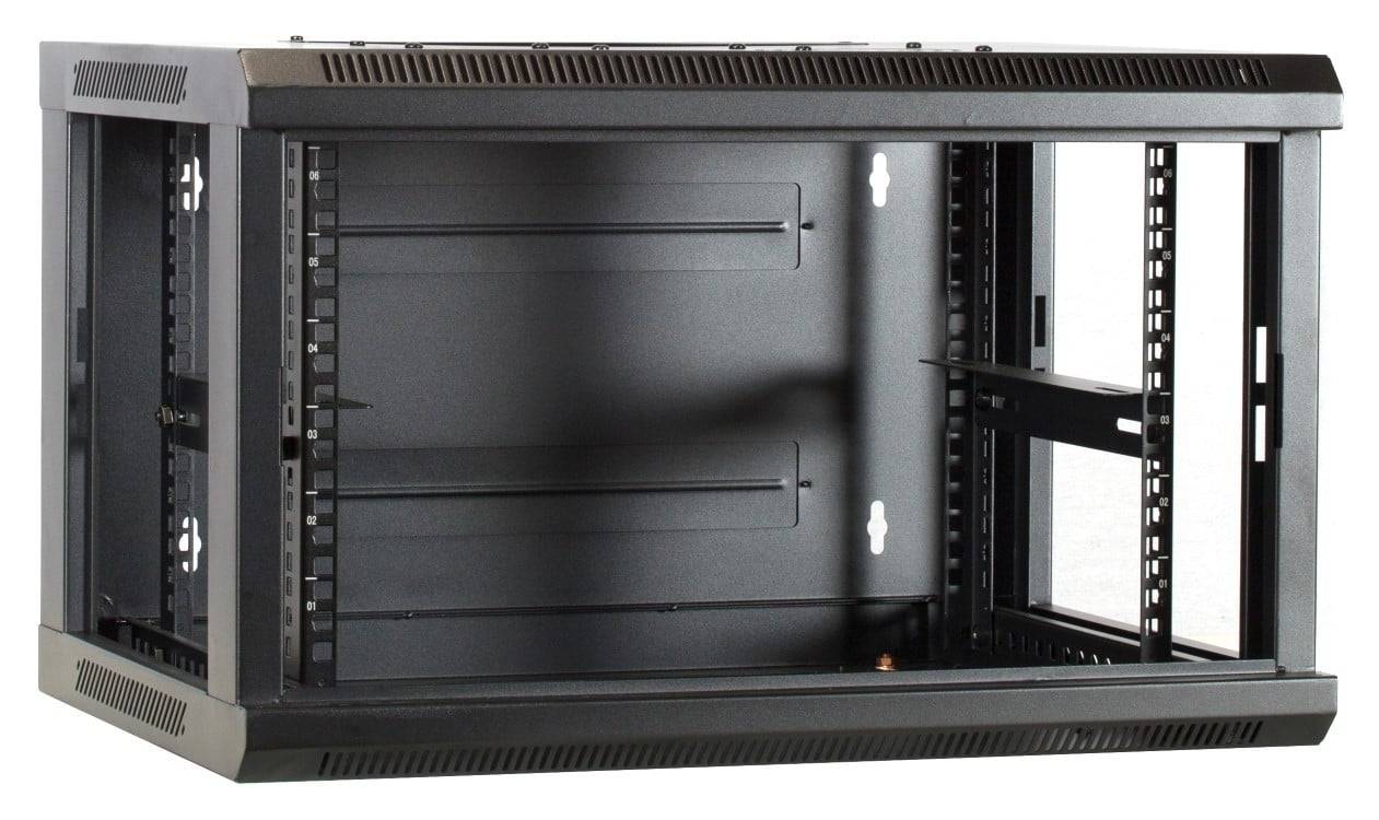 Danicom - 6 HE Serverschrank, Wandgehäuse, mit Glastür (BxTxH) 600 x 450 x 367mm