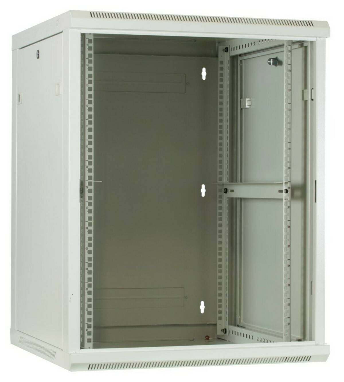 Danicom - 15 HE Serverschrank, Wandgehäuse mit Glastür Weiß (BxTxH) 600 x 600 x 770mm