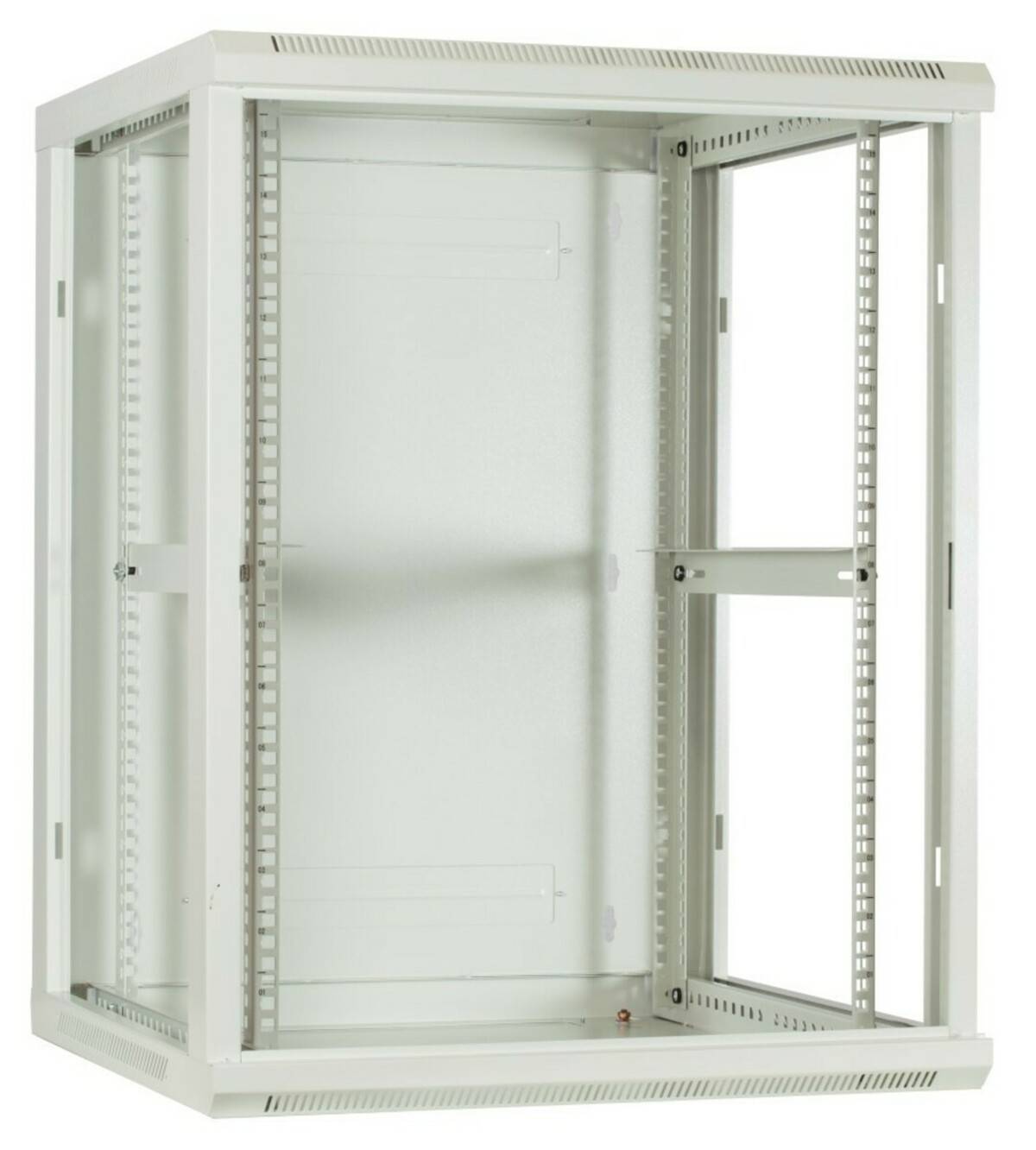 Danicom - 15 HE Serverschrank, Wandgehäuse mit Glastür Weiß (BxTxH) 600 x 600 x 770mm