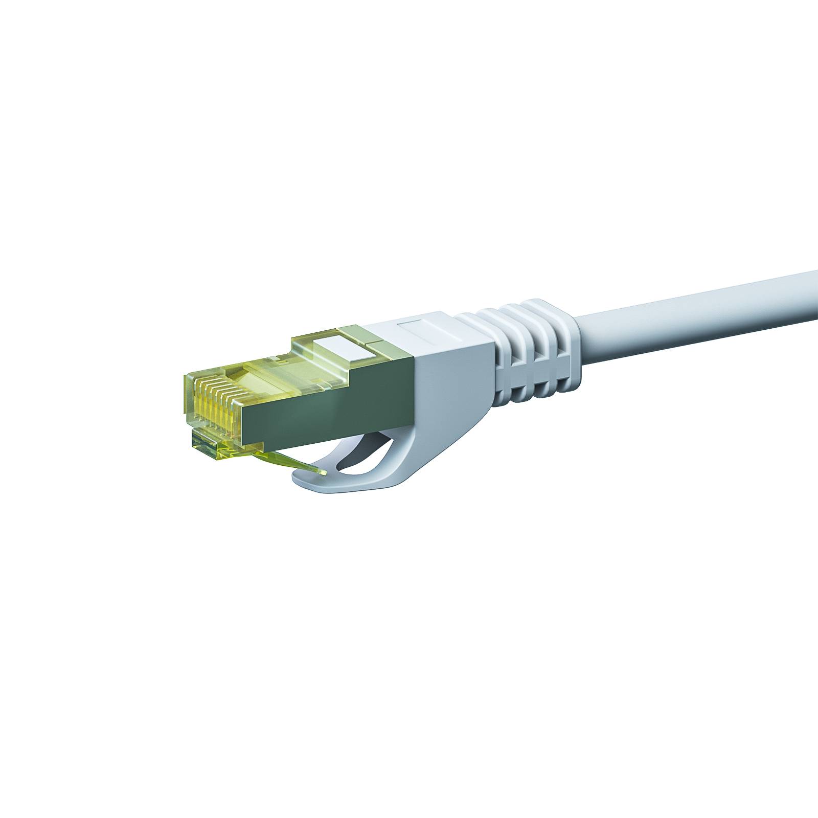 Danicom - RJ45 Netzwerkkabel S/FTP (PiMF), mit CAT 7 Rohkabel, Weiß, 7,50m
