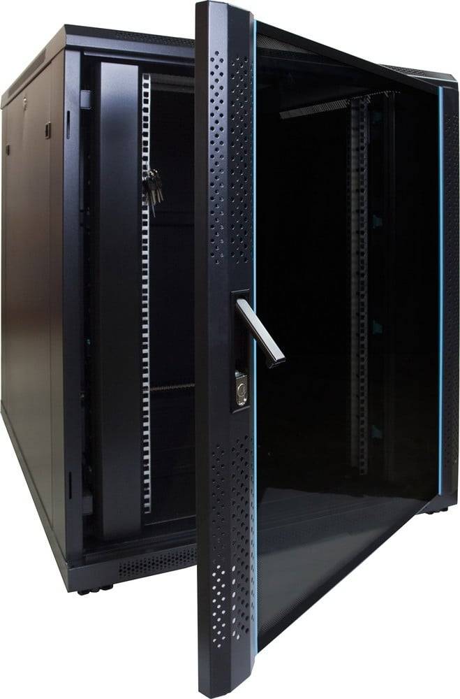 Danicom - 18 HE 19” Serverschrank, mit Glastür (BxTxH) 800 x 1000 x 1000mm