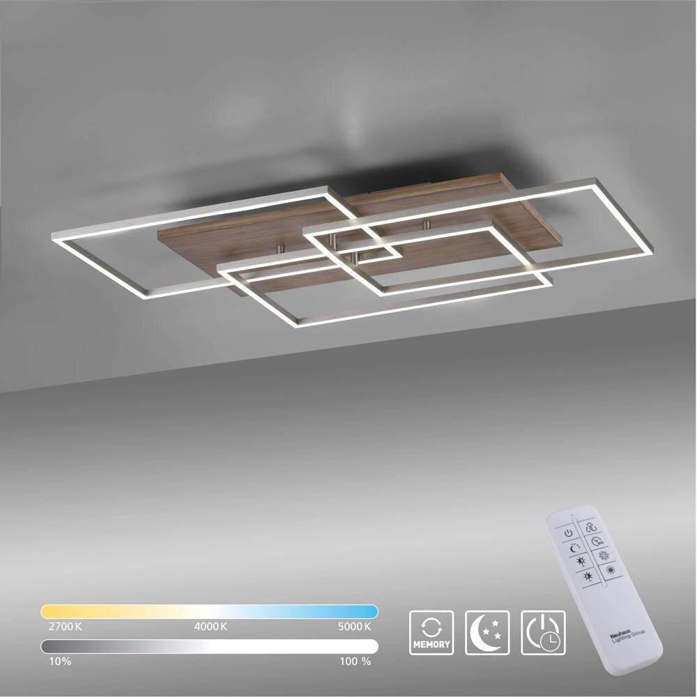 LED Deckenleuchte Palma in Natur-dunkel und Silber 3x 13,3W 2500lm [Gebraucht - Wie Neu]