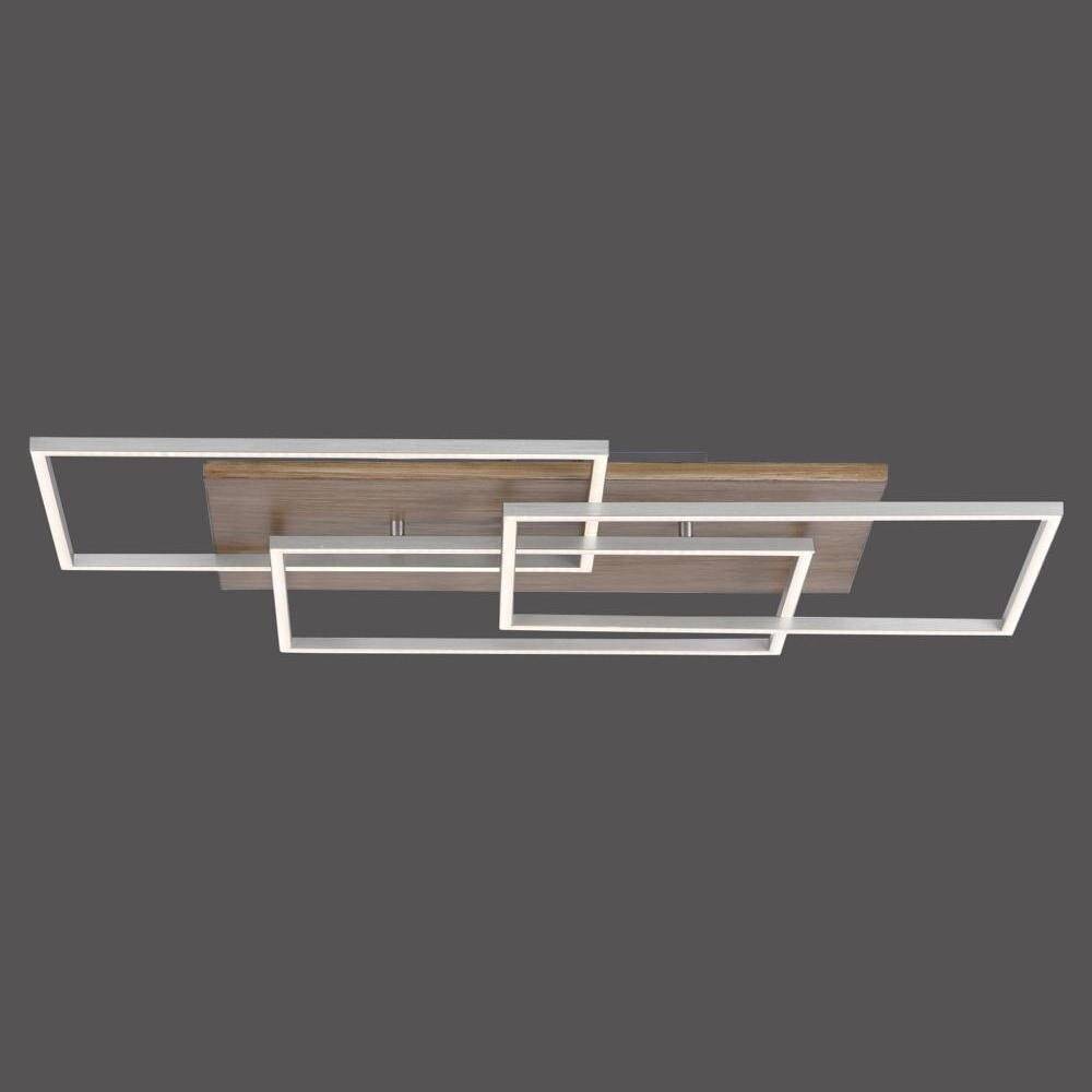 LED Deckenleuchte Palma in Natur-dunkel und Silber 3x 13,3W 2500lm [Gebraucht - Wie Neu]