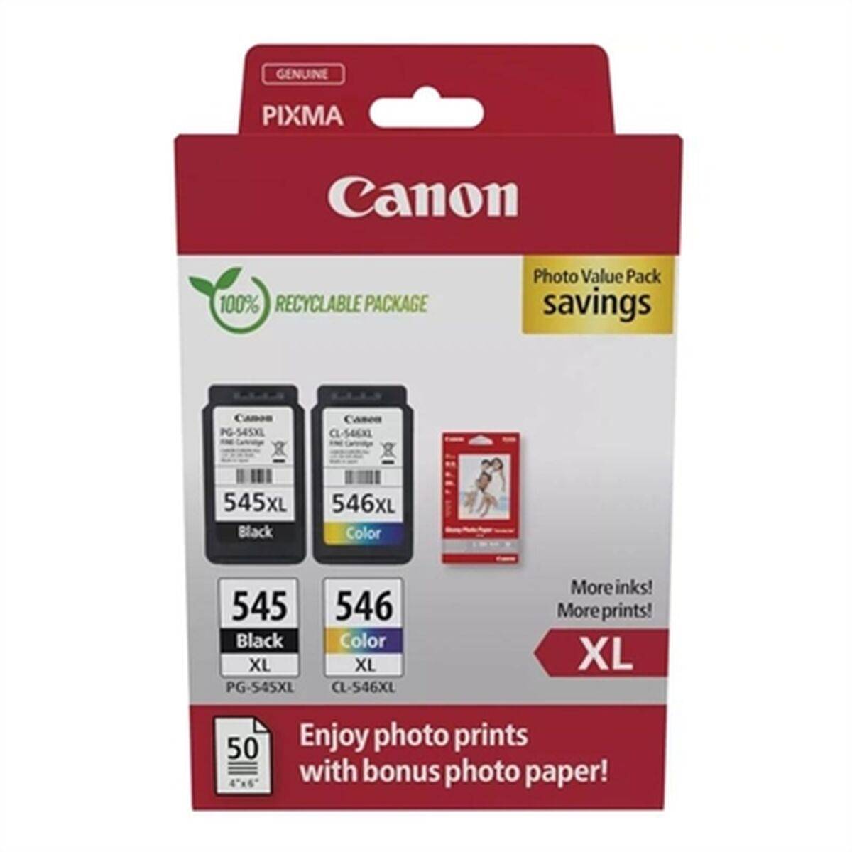 Canon PG-545 XL/CL-546XL Photo Value Pack - Glänzend - 2er-Pack - Hohe Ergiebigkeit - Schwarz, Farbe (Cyan, Magenta,