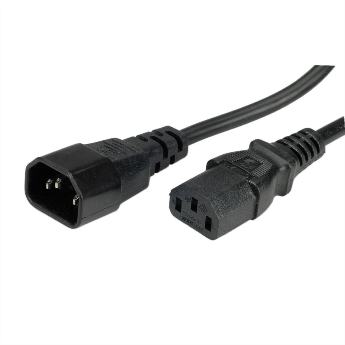 Bachmann Kaltgeräte-Kabel 2,5m schwarz IEC320 C13-C14, H05VV-F 3G1,0mm, 2,5m