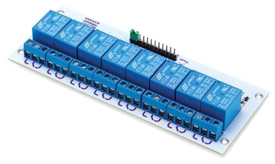 Whadda 4-Kanal-Relaismodul, opto-isoliert, Relais: 250VAC 10A / 30VDC 10A, Steuerspannung: 5-12VDC