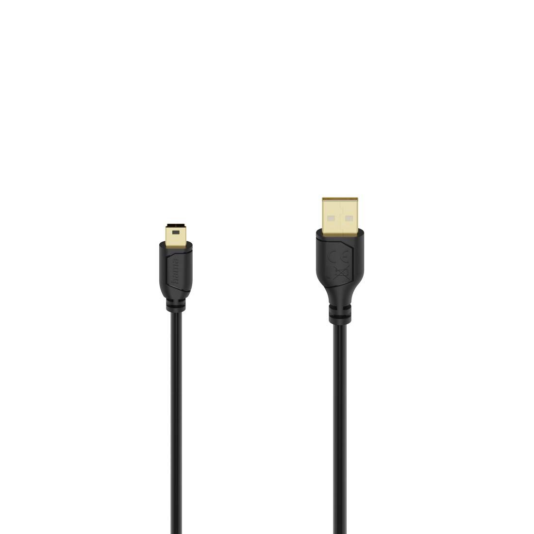 hama 00074262 Mini-USB-Kabel "Flexi-Slim", Mini-B5-Stecker, USB 2.0, 480 Mbit/s, 0,75 m