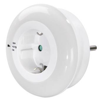 hama 00223496 LED-Nachtlicht "Circle" m. integr. Steckdose, Lichtsensor, Berührungsschutz