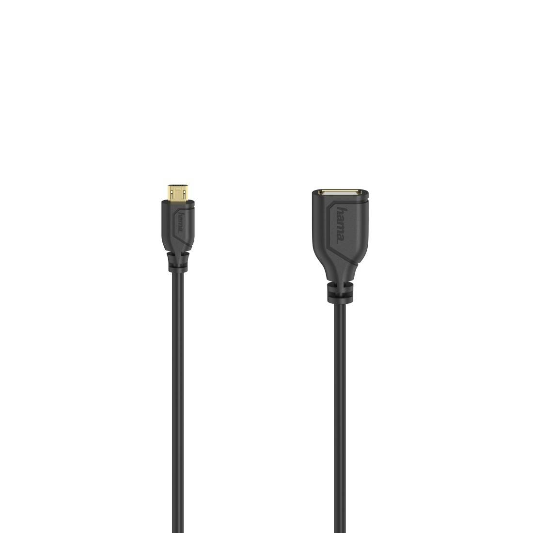 hama 00200613 Micro-USB-OTG-Kabel "Flexi-Slim", USB 2.0, 480 Mbit/s, 0,15 m