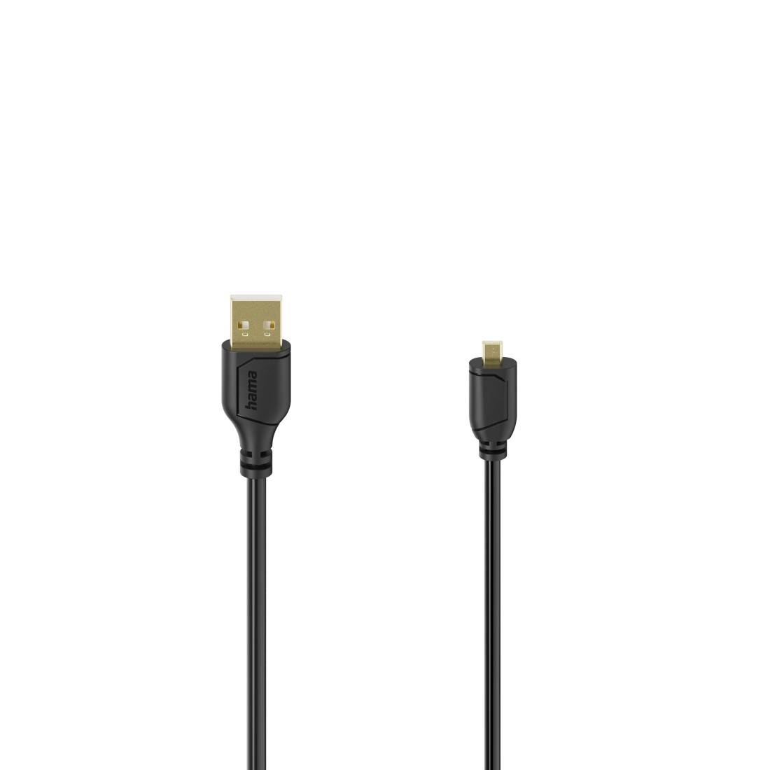 hama 00074263 Mini-USB-Kabel "Flexi-Slim", Mini-B8-Stecker, USB 2.0, 480 Mbit/s, 0,75 m