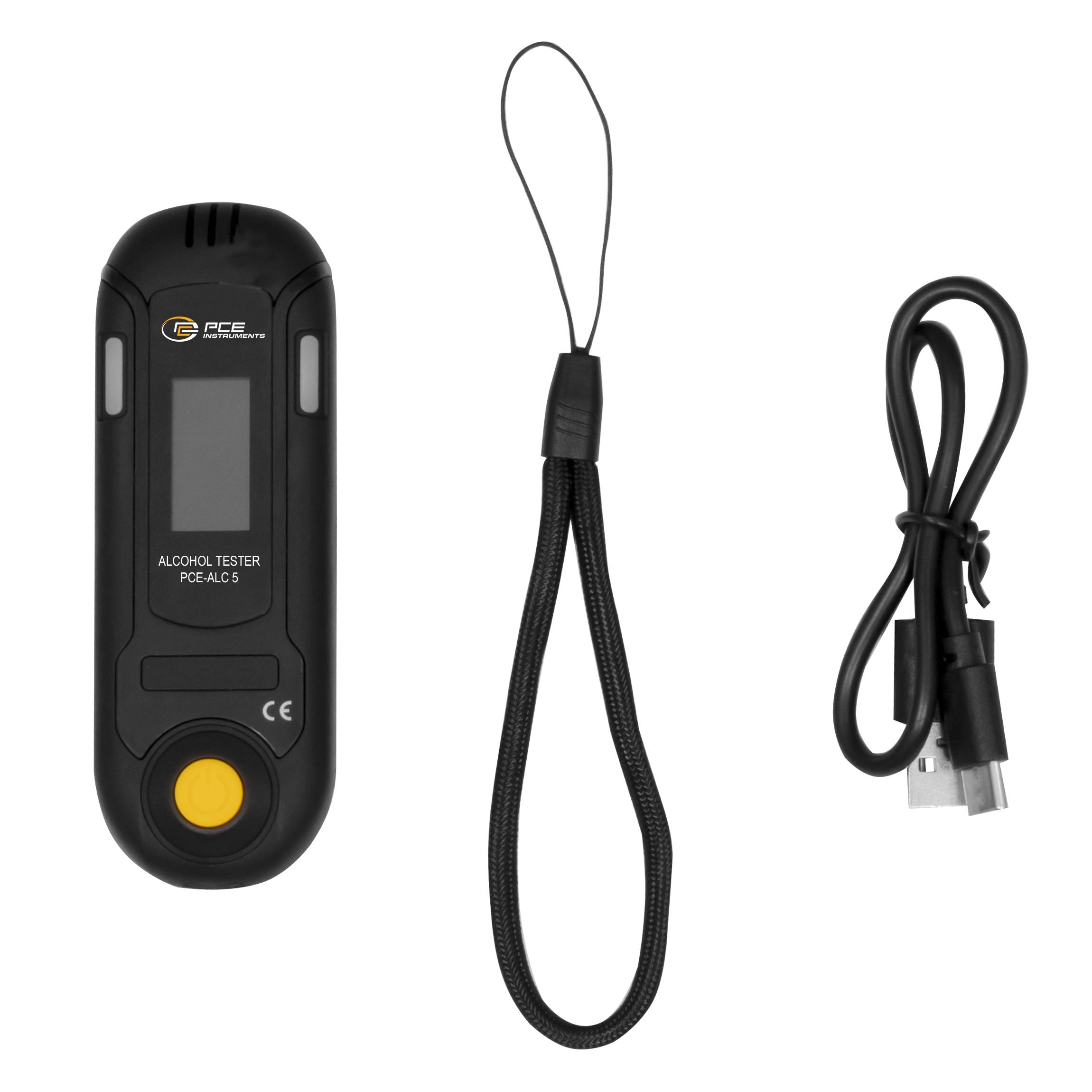 PCE Instruments Alkoholtester PCE-ALC 5 |0,01...0,20% BAC |Auflösung 0,01% BAC |Ampelanzeige mit Warnsignal |LC-Display