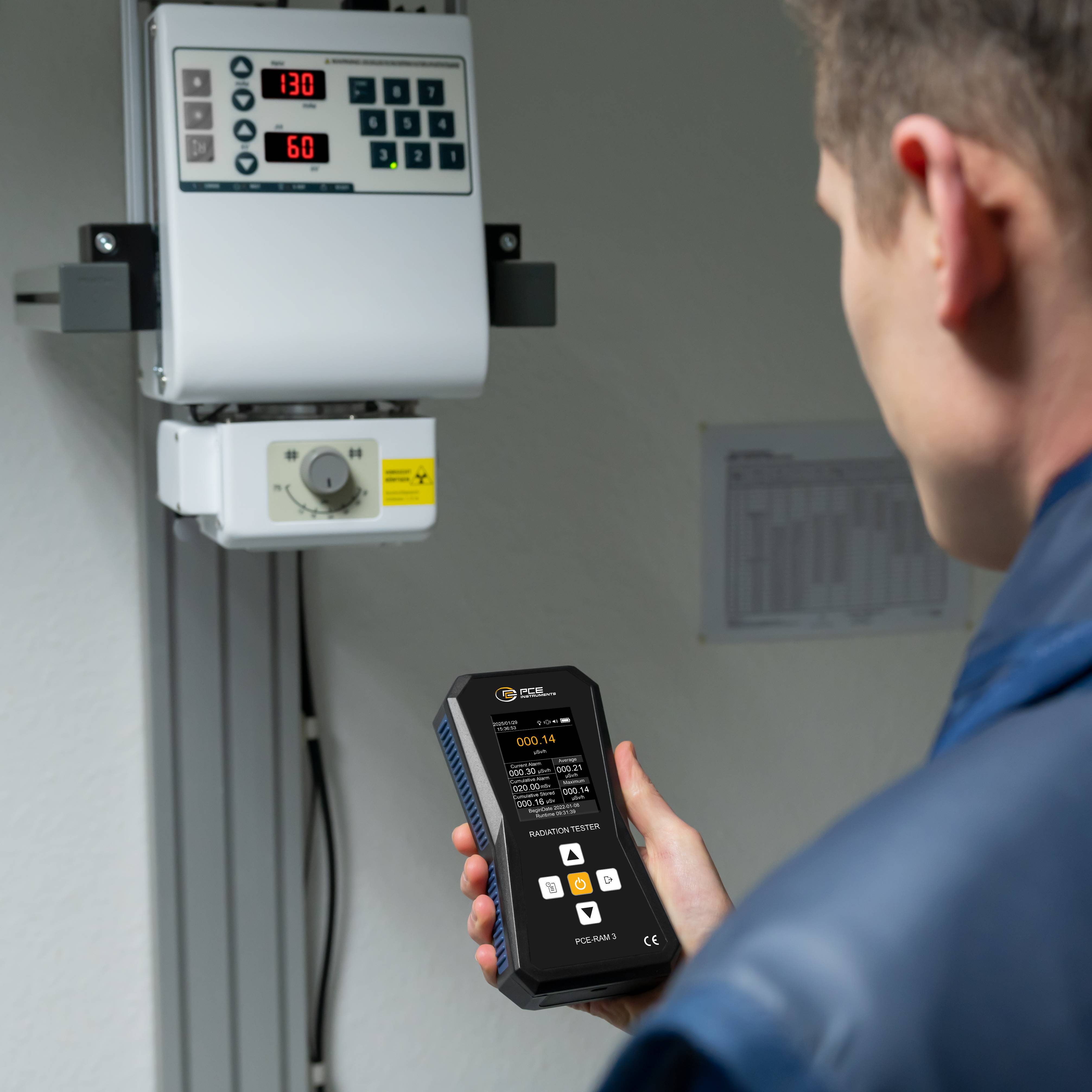 PCE Instruments PCE-RAM 3 Geiger-Müller-Zählrohr Strahlung: Gamma, Beta, Röntgen akustischer Warnton, optisches Signal