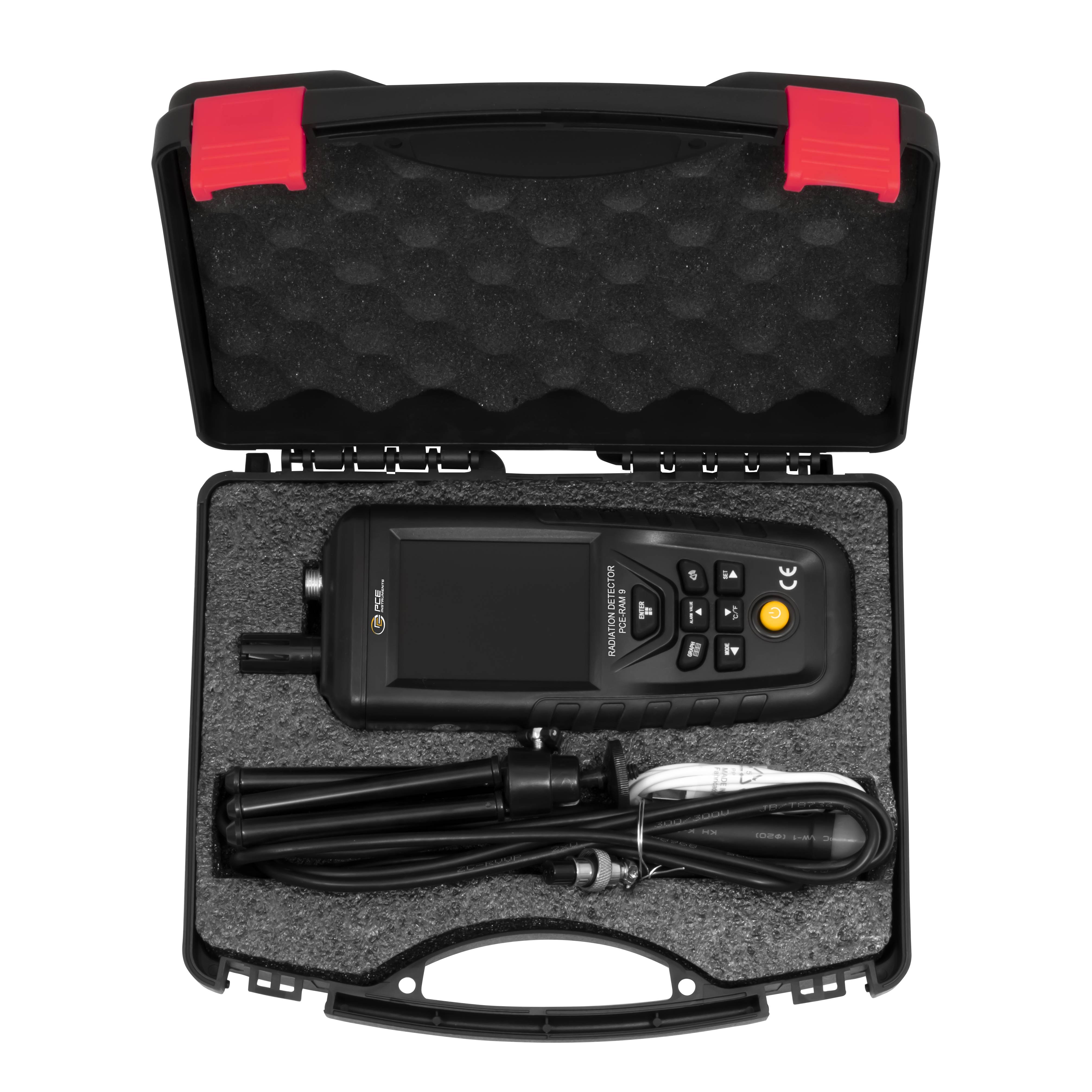 PCE Instruments PCE-RAM 9 Geiger-Müller-Zählrohr Strahlung: Gamma, Beta, Röntgen akustischer Warnton, optisches Signal, inkl