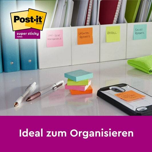 Haftnotiz Super Sticky Notes Playful Collection 47,6x47,6mm 90 Blatt VE=12 Blöcke